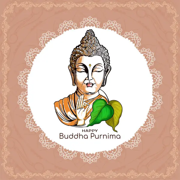 Güzel Mutlu Buda Purnima Hint festivali kutlama kartı vektörü