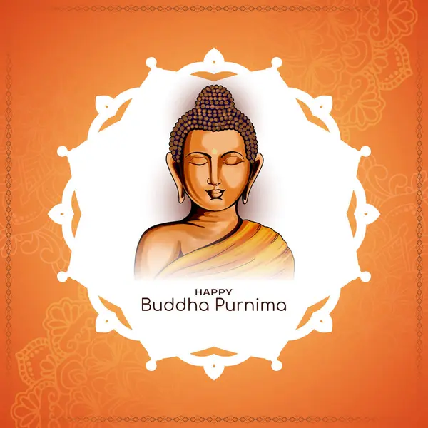 Güzel Mutlu Buda Purnima Hint festivali kutlama kartı vektörü
