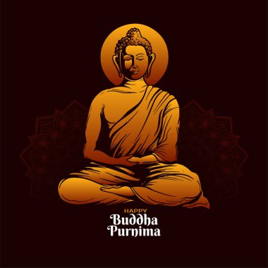Mutlu Buda Purnima Hint kültür festivali kutlama kartı vektörü