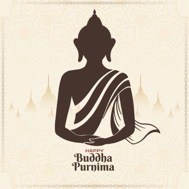 Mutlu Buda Purnima Hint kültür festivali kutlama kartı vektörü