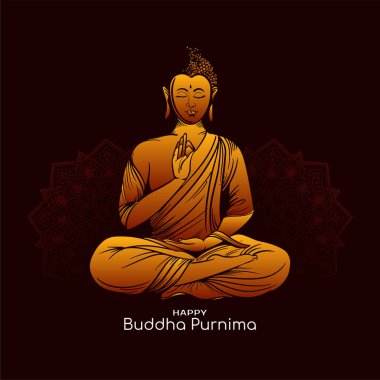 Mutlu Buda Purnima dini Hint festivali arka plan vektörü