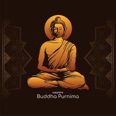 Mutlu Buda Purnima Hint kültür festivali kutlama kartı vektörü