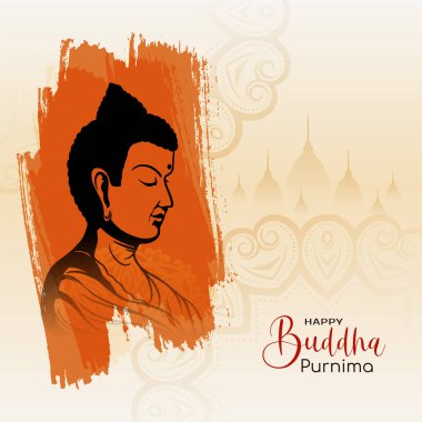 Mutlu Buda Purnima Hint kültür festivali kutlama kartı vektörü