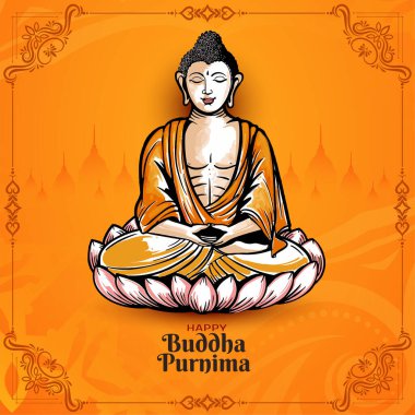 Mutlu Buda Purnima Hint kültür festivali arka plan vektörü