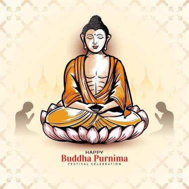 Mutlu Buda Purnima Hint kültür festivali arka plan vektörü