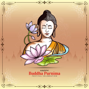 Mutlu Buda Purnima Hint kültür festivali arka plan vektörü
