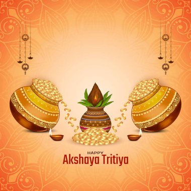 Mutlu Akshaya Tritiya arka plan dini tasarım vektörü
