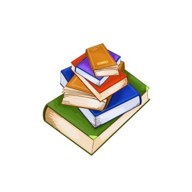 Beyaz arkaplan vektörü üzerine zarif kitap çizimi tasarımı