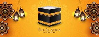 Dini Kurban Mübarek bayrak tasarım vektörü