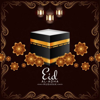 Kurban Bayramı Mübarek İslami festival kutlama kartı tasarım vektörü