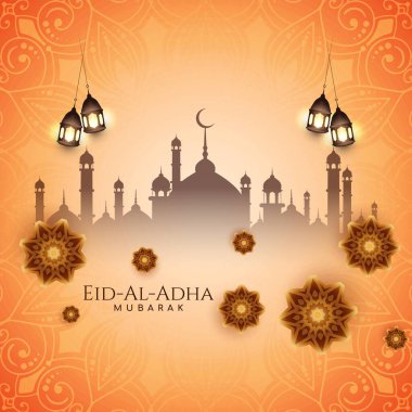 Kurban Bayramı Mübarek İslami festival kutlama kartı tasarım vektörü