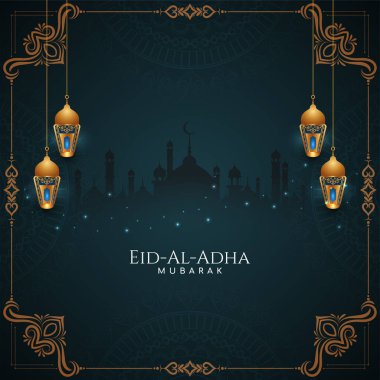 Kurban Bayramı Mübarek dini İslami arka plan tasarım vektörü