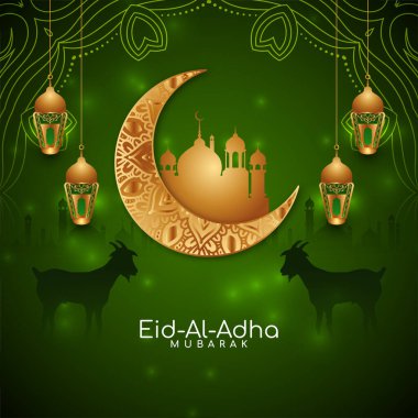 Güzel Kurban Bayramı Mübarek İslami kutlama kartı vektörü