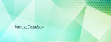 Soyut yumuşak yeşil çokgen geometrik bayrak vektörü