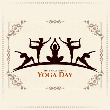 Uluslararası Yoga Günü 21 Haziran kutlama arkaplan vektörü