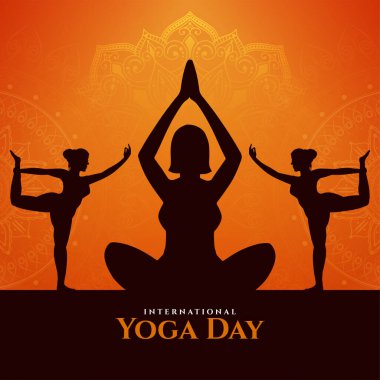 Uluslararası Sanatsal Yoga Günü Sağlık Kutlaması arka plan vektörü