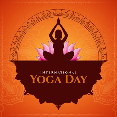 Güzel Uluslararası Yoga Günü kutlama arka plan vektörü