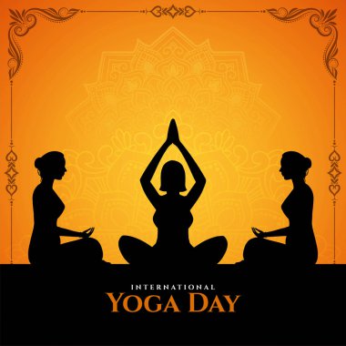 Uluslararası Yoga Günü zarif arka plan vektörünü kutluyor