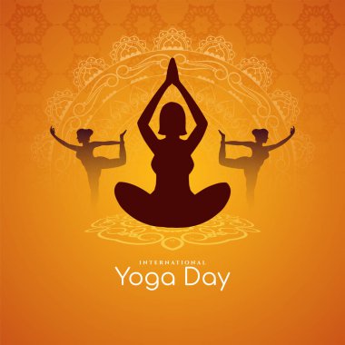 Uluslararası Sanatsal Yoga Günü Sağlık Kutlaması arka plan vektörü