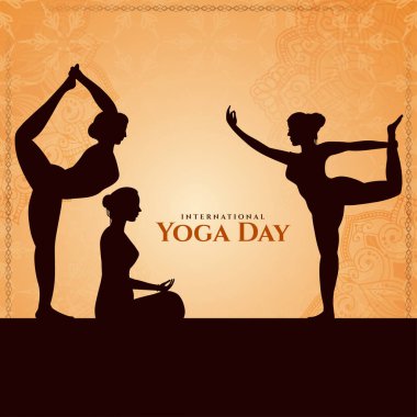 Uluslararası Yoga Günü 21 Haziran kutlama arkaplan vektörü