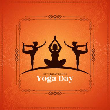 Güzel Uluslararası Yoga Günü kutlama arka plan vektörü