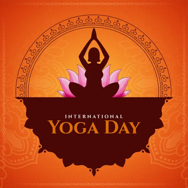 Güzel Uluslararası Yoga Günü kutlama arka plan vektörü