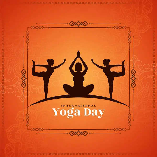 Güzel Uluslararası Yoga Günü kutlama arka plan vektörü