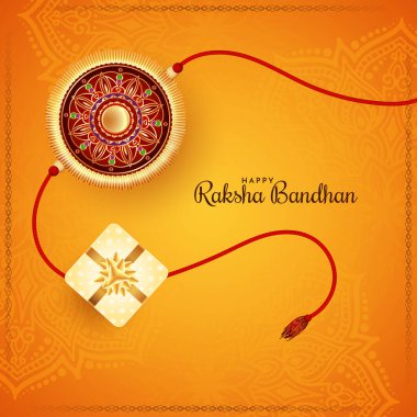 Geleneksel Mutlu Raksha Bandhan festivali kutlama kartı vektörü