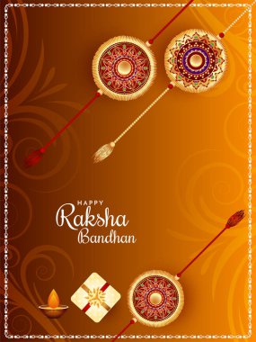 Güzel Mutlu Raksha Bandhan Hint festivali kutlama kartı vektörü