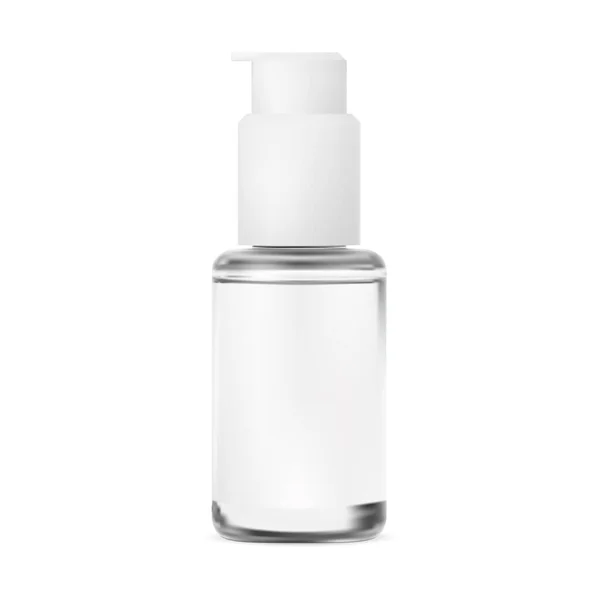 Botol Pompa Kemasan Serum Kosmetik Botol Kaca Dispenser Esensi Terisolasi - Stok Vektor
