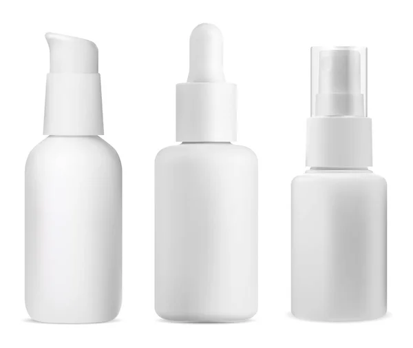 Flacone Pompa Airless Mockup Confezione Spray Nebbia Distributore Siero Cosmetico Vettoriale Stock