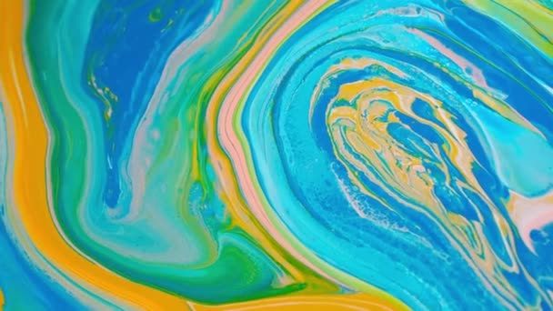 Fluidmalerei Hintergrund Mit Flüssigen Acrylfarben Gemischte Farben Abstrakte Zeichnung Moderne — Stockvideo
