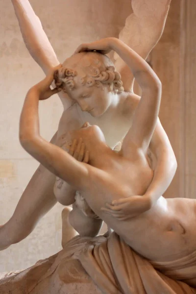 Neoklassische Skulptur Antonio Canovas Statue Psyche Revived Cupids Kiss Kunstwerk — Stockfoto