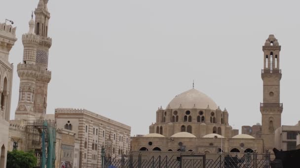 Mezquita Mohammad Bek Abu Dahab Cairo Egipto Aves Voladoras Fondo — Vídeo de stock