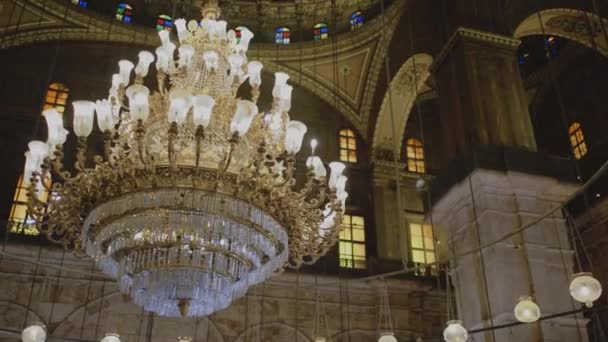 Intérieur Grande Mosquée Muhammad Ali Pacha Mosquée Albâtre Située Sommet — Video