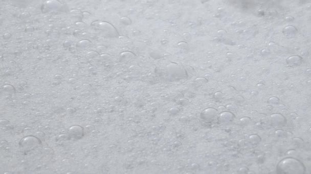 Serene Slow Motion Video Showcases Close Bubbles White Foam Creating — Stock Video