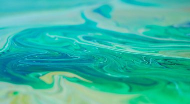 Güzel akışkan sanat doğal lüks resim. Marbleize etkisi. Eski oryantal çizim tekniği. Teal, yeşil, mavi ve turkuaz renkler. Soyut dekoratif mermer dokusu. 