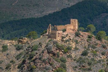 Yoğun ormanlar ve kayalık arazilerle çevrili engebeli bir tepenin üzerinde antik bir taş kale bulunuyor..