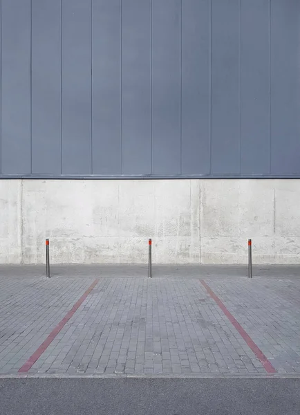 Місце Паркування Автомобілів Супермаркеті Складі Бетонна Стіна Будівлі Будівництво Фасаду — стокове фото