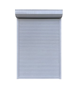 Beyaz arka planda beyaz bir alüminyum pencerenin maketi. Mocap ya da şablon. Klasik paten körlüğü