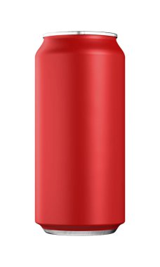 Kırmızı alüminyum, metal soda ya da alkol beyaz arka planda izole edilebilir. Şablon ya da model. 3d hazırlayıcı