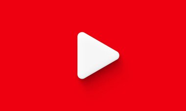 Oynamak için beyaz düğme veya simge veya gölge ile video veya ses başlat. İmza ya da sembol. Görüntü