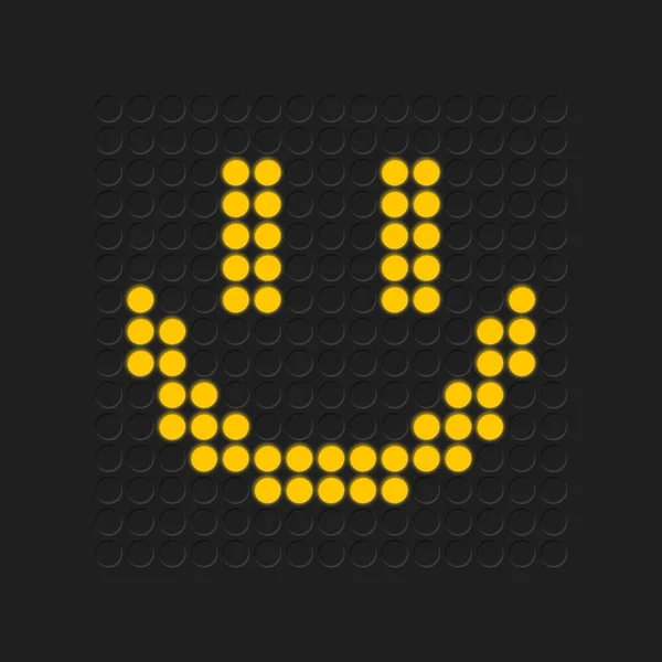 Yellow emoticon or smiling face emoji. Sign or symbol. Street traffic light. Illustration