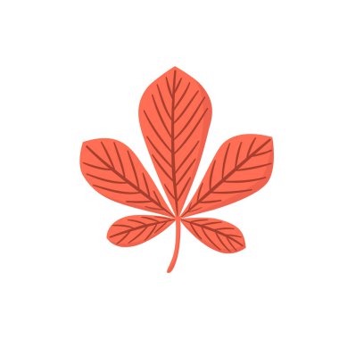 Bir sonbahar kestane yaprağı. Vektör düz simge çizimi.