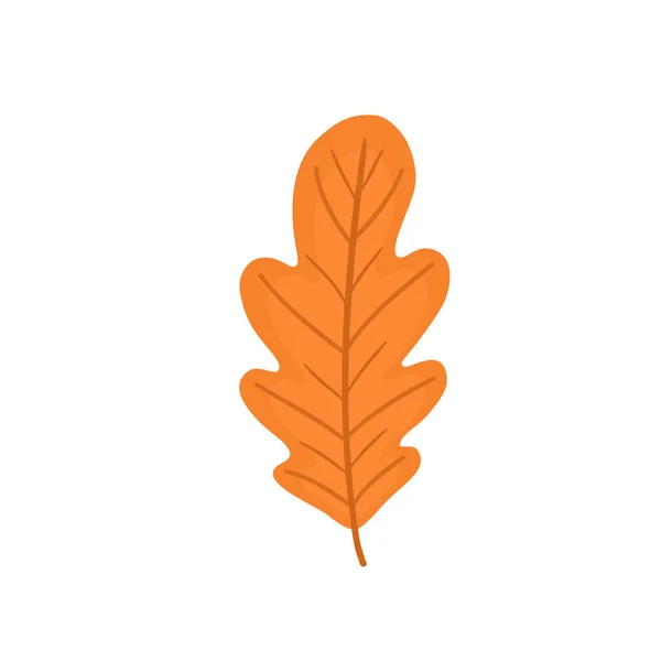 Ein Eichenblatt Herbst Vektorflache Icon Illustration — Stockvektor