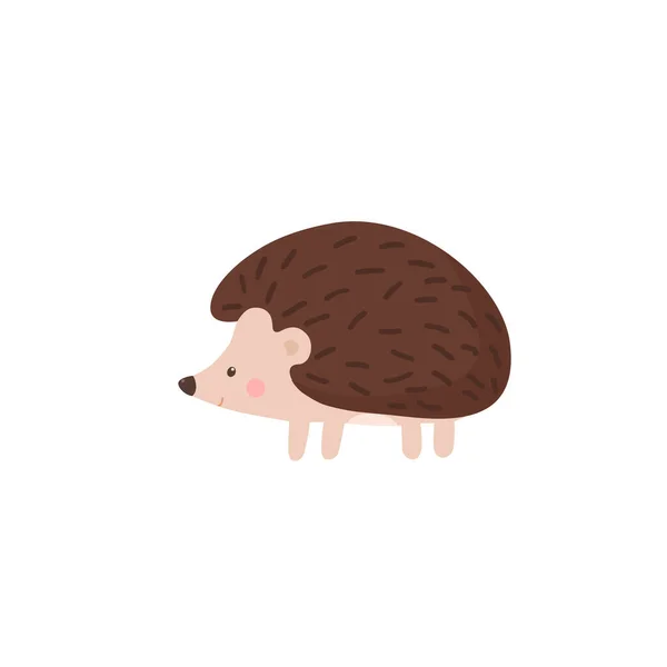 Cute Hedgehog Vector Kids Illustration Flat Style — Stock Vector