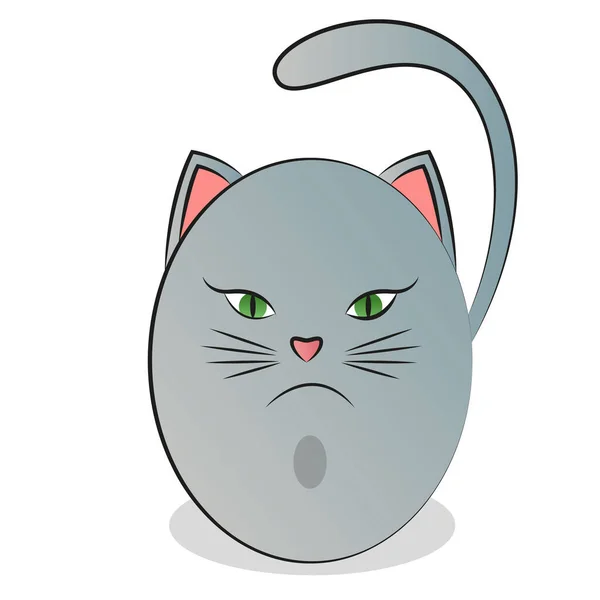 Abstrakte Sticker Bilder Einer Rundlichen Süßen Katze Vektorillustration — Stockvektor