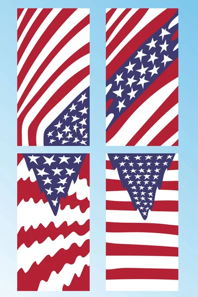 Abstract Image Colors American Flag Vector Illustration — Stockvektor