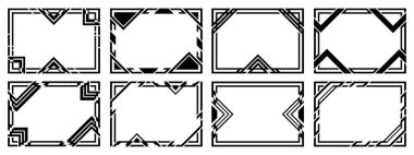 Sekiz tane tasarım çerçeve. Olağandışı bir şekil. Vektör illüstrasyonu.