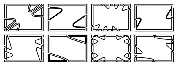 一组8个设计框架 形状不寻常的框架 矢量说明 — 图库矢量图片